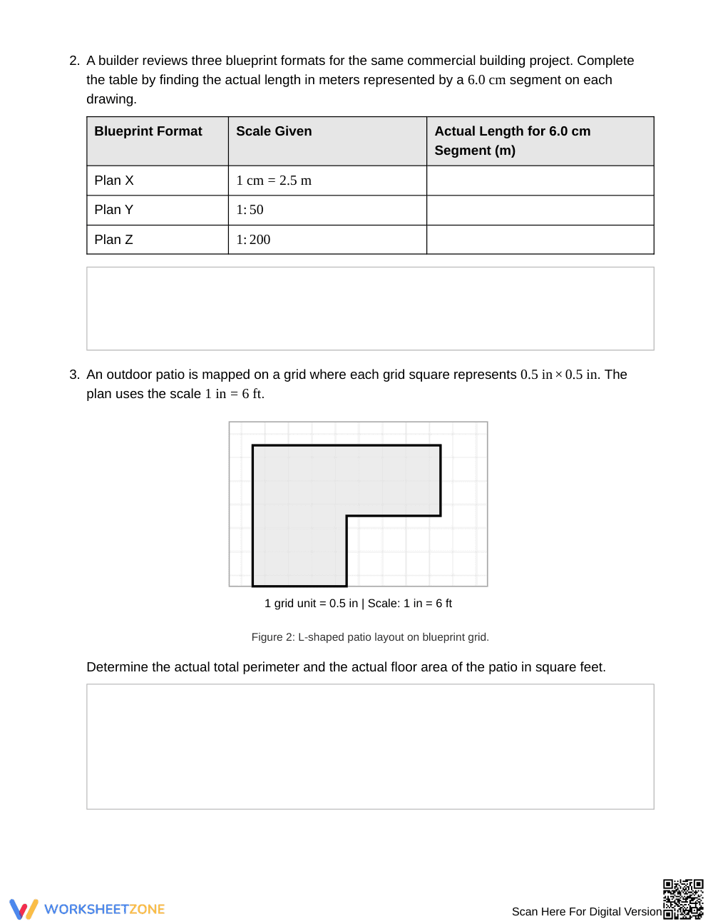 Complete Comparing Scaled Plans Worksheet | Grade 7 Math - Page 2