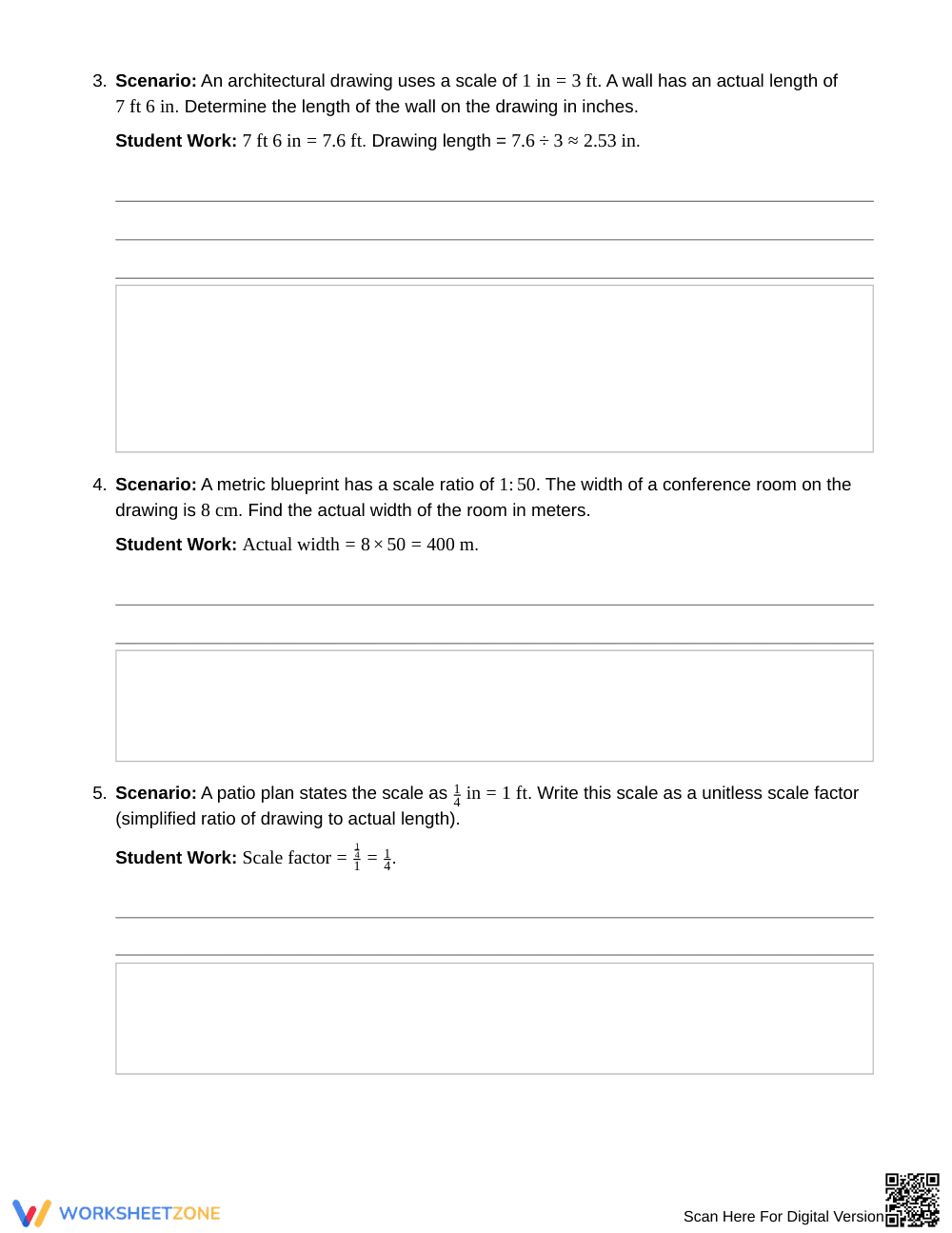 Aligned Mixed-Unit Scaling Errors Worksheet | Grade 7 Math - Page 3
