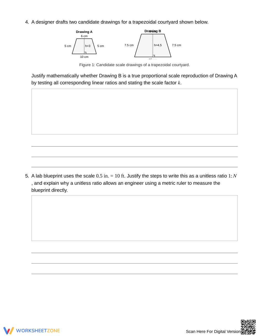 Essential Scale Factor Reasoning Worksheet | Grade 7 Math - Page 3