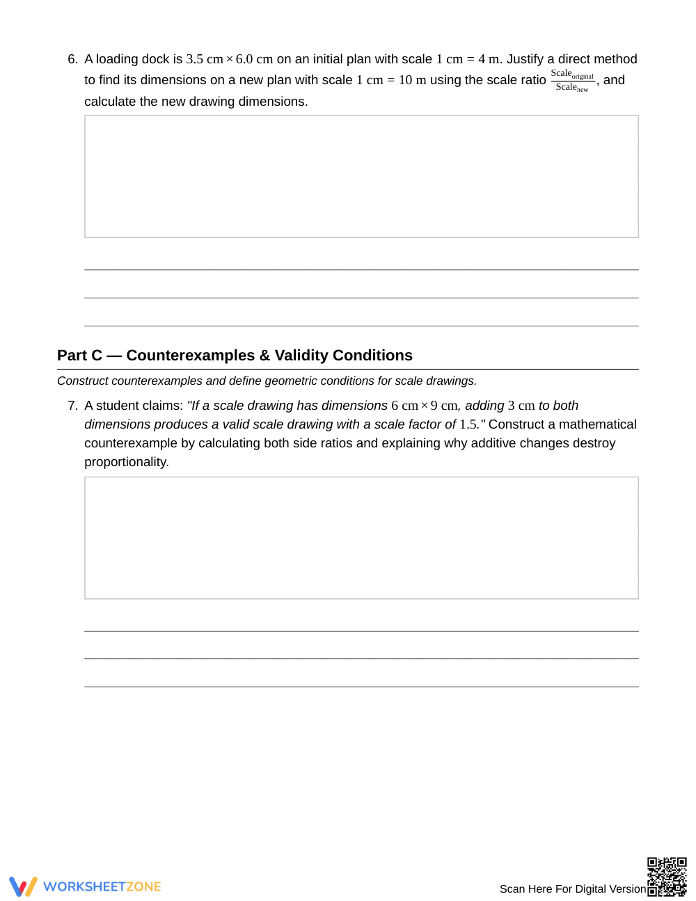 Essential Scale Factor Reasoning Worksheet | Grade 7 Math - Page 4