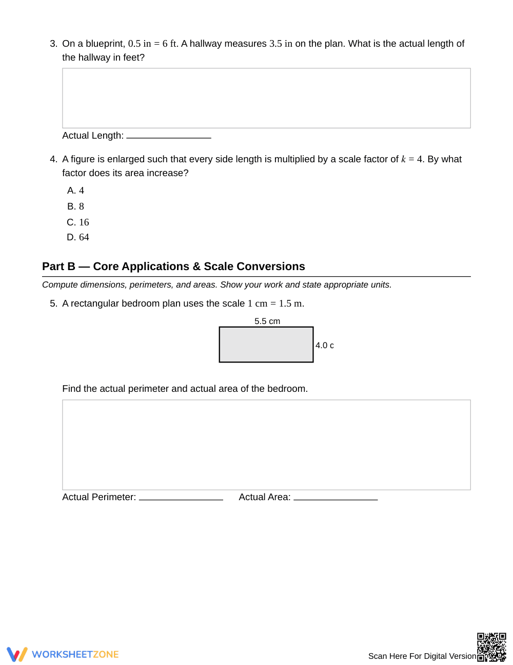 Essential Scale Drawings Worksheet | Grade 7 Math - Page 2