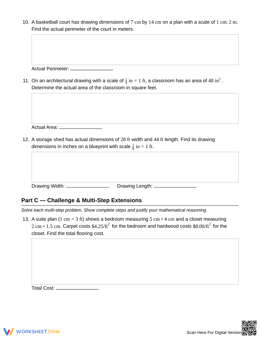 Essential Scale Drawings Worksheet | Grade 7 Math - Page 4