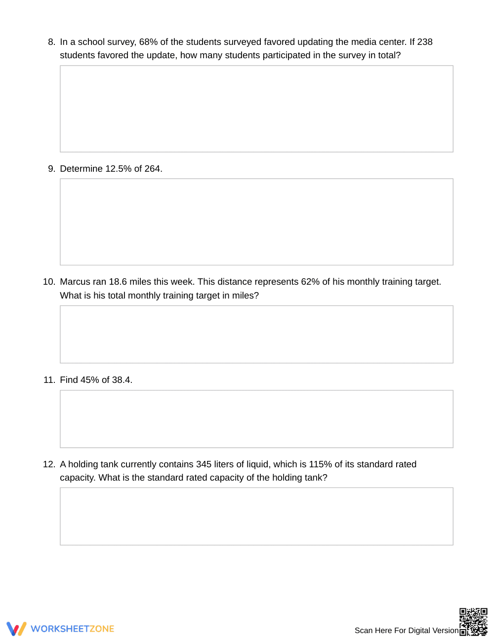 Complete Missing Whole or Part Worksheet | Grade 7 Math - Page 3