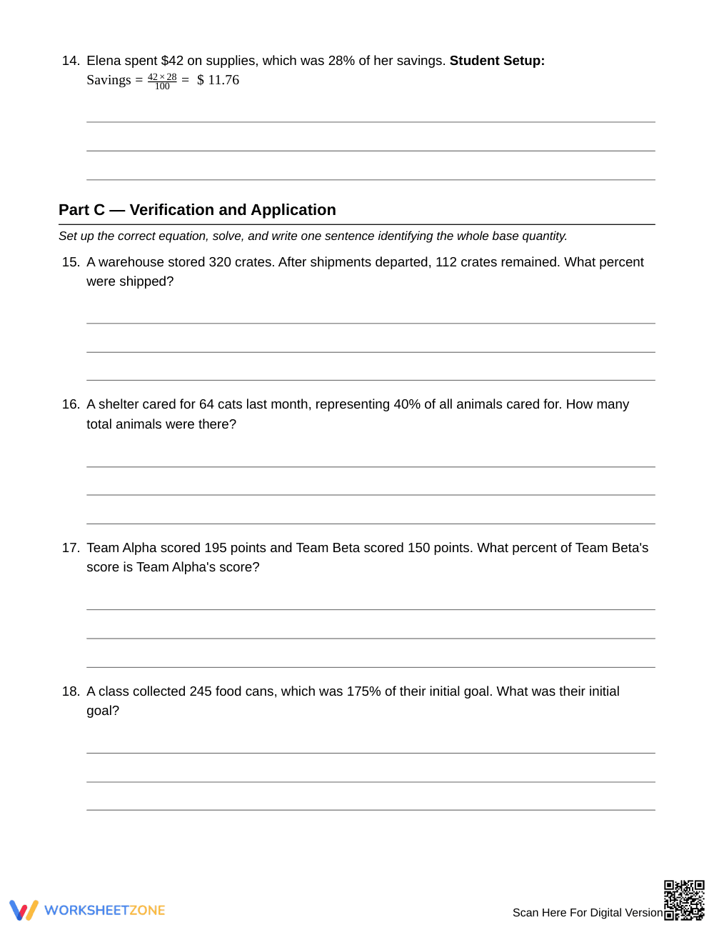 Complete Wrong-Base Percents Worksheet | Grade 7 Math - Page 4