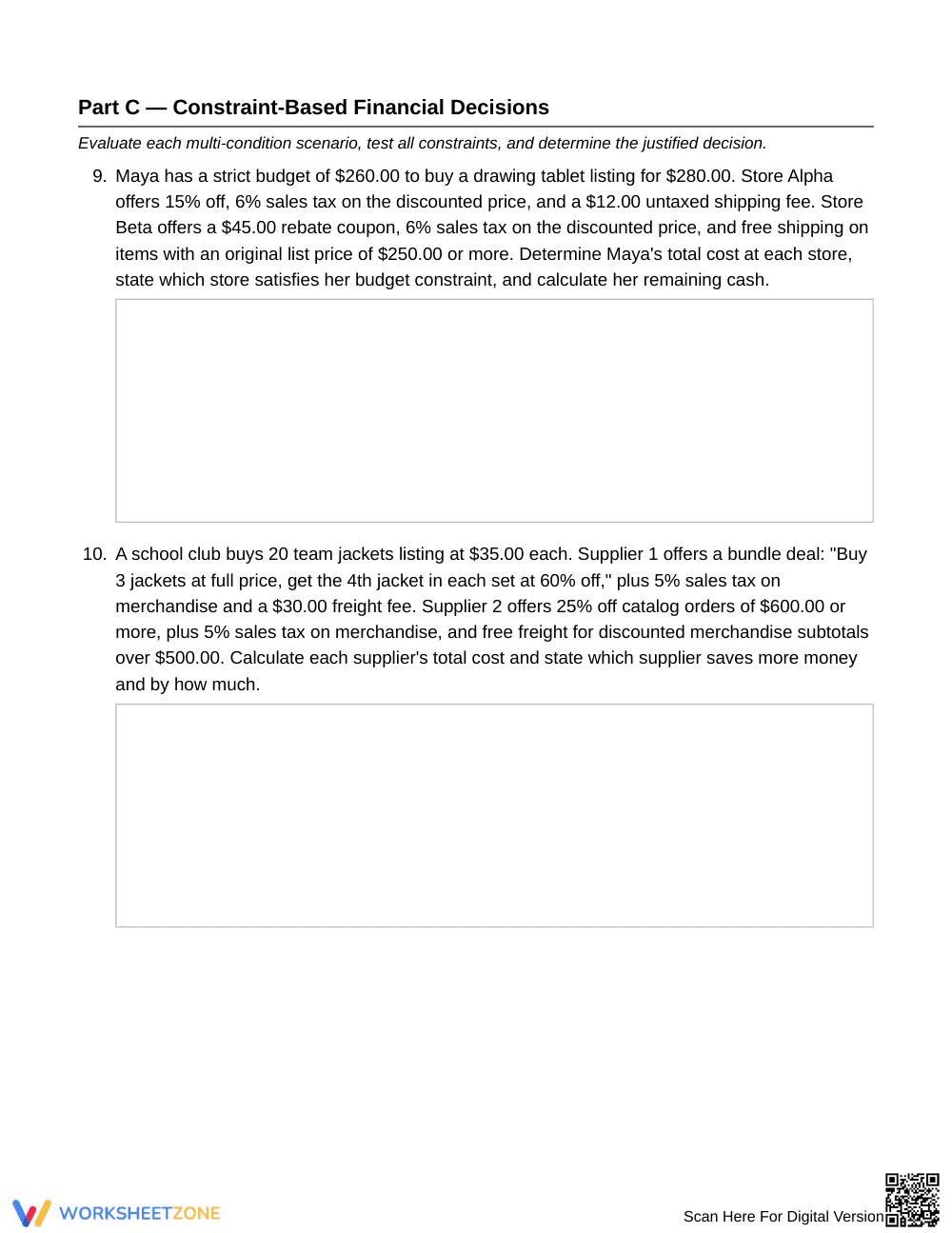 Complete Multi-Stage Offers Worksheet | Grade 7 Math - Page 5