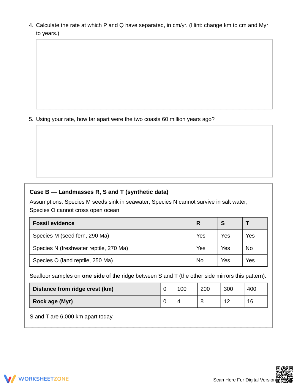 Printable Pangaea Evidence Worksheet | Grade 8 Science - Page 3