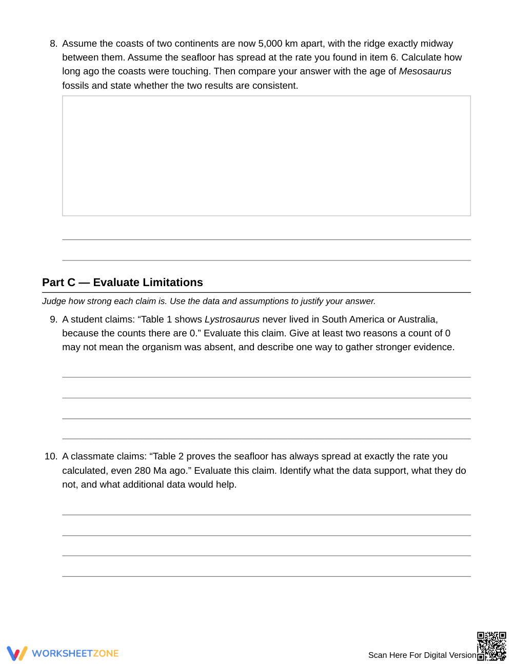 Printable Pangaea Evidence Types Worksheet | Grade 8 Science - Page 5