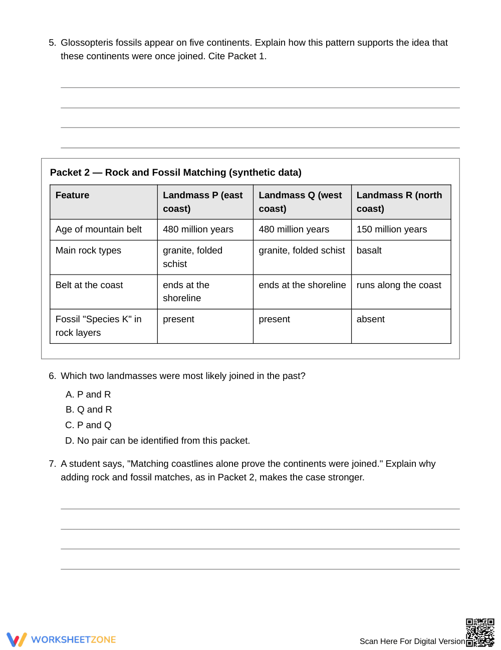 Printable Continental Drift Worksheet | Grade 8 Science - Page 3