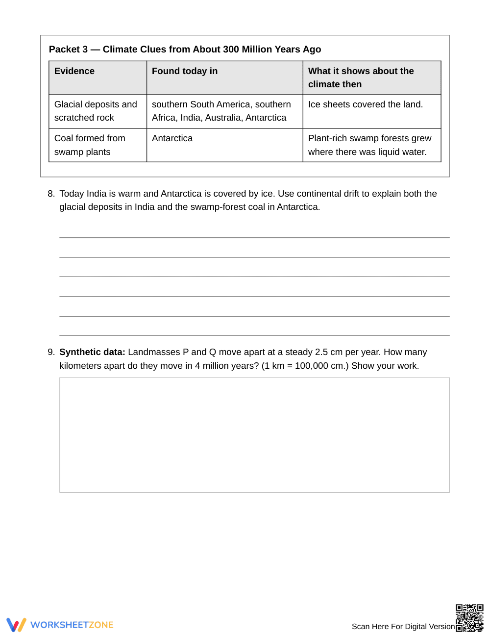 Printable Continental Drift Worksheet | Grade 8 Science - Page 4