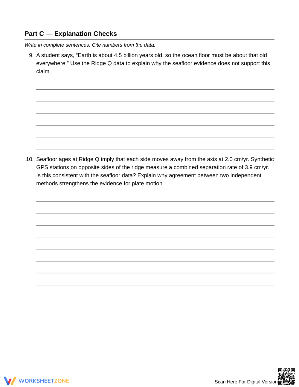 Printable Seafloor Spreading Worksheet | Grade 8 Science - Page 5