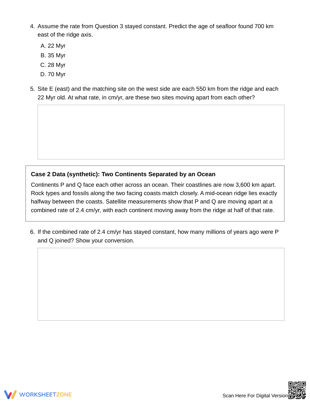 Printable Plate-Motion Scenario Worksheet | Grade 8 Science - Page 3