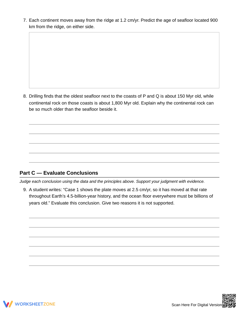 Printable Plate-Motion Scenario Worksheet | Grade 8 Science - Page 4