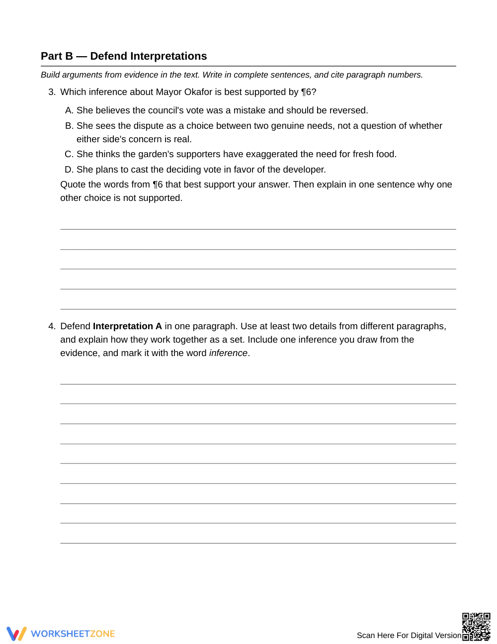 Printable Strongest Evidence Sets Worksheet | Grade 8 ELA - Page 4