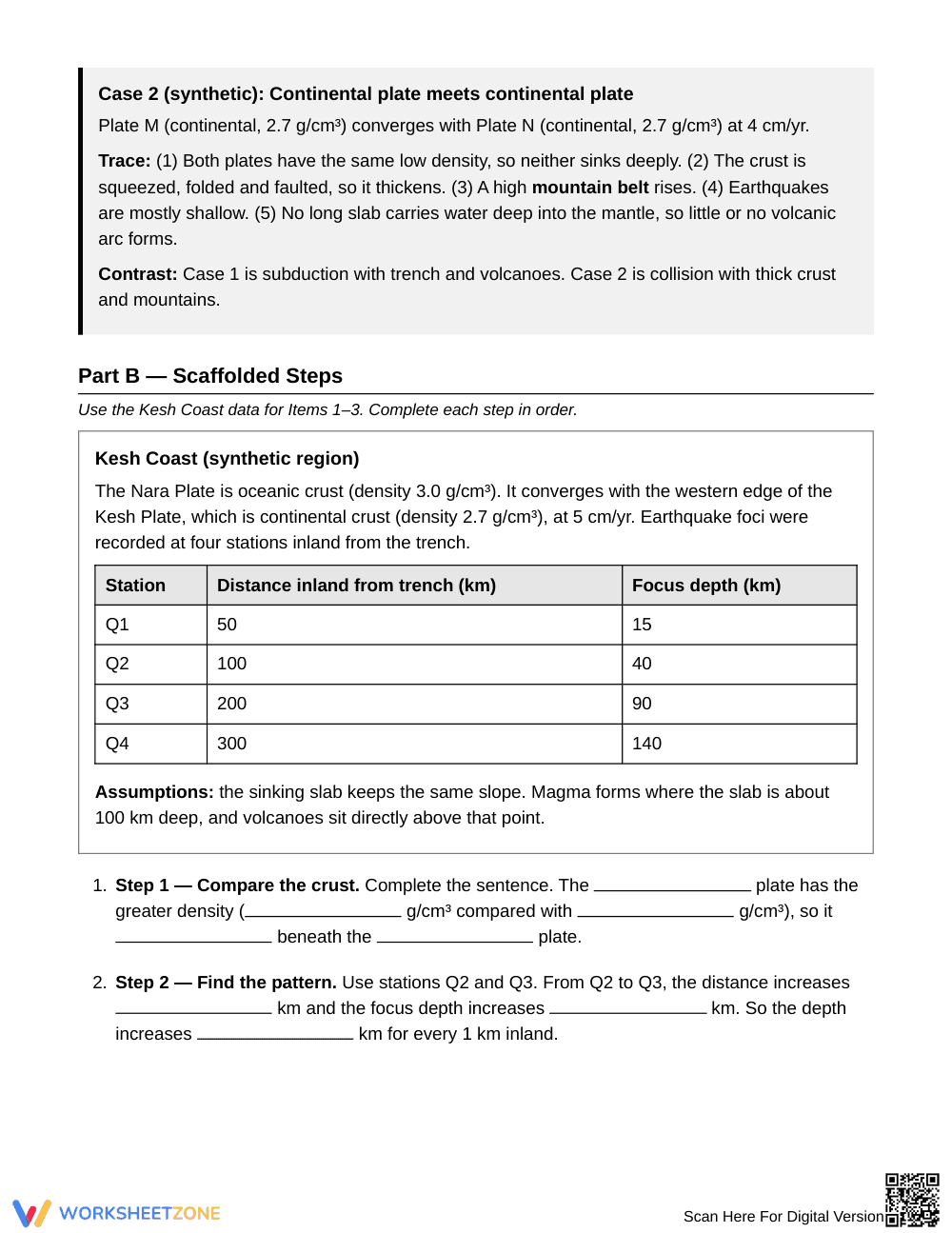 Printable Subduction Outcomes Worksheet | Grade 8 Science - Page 2
