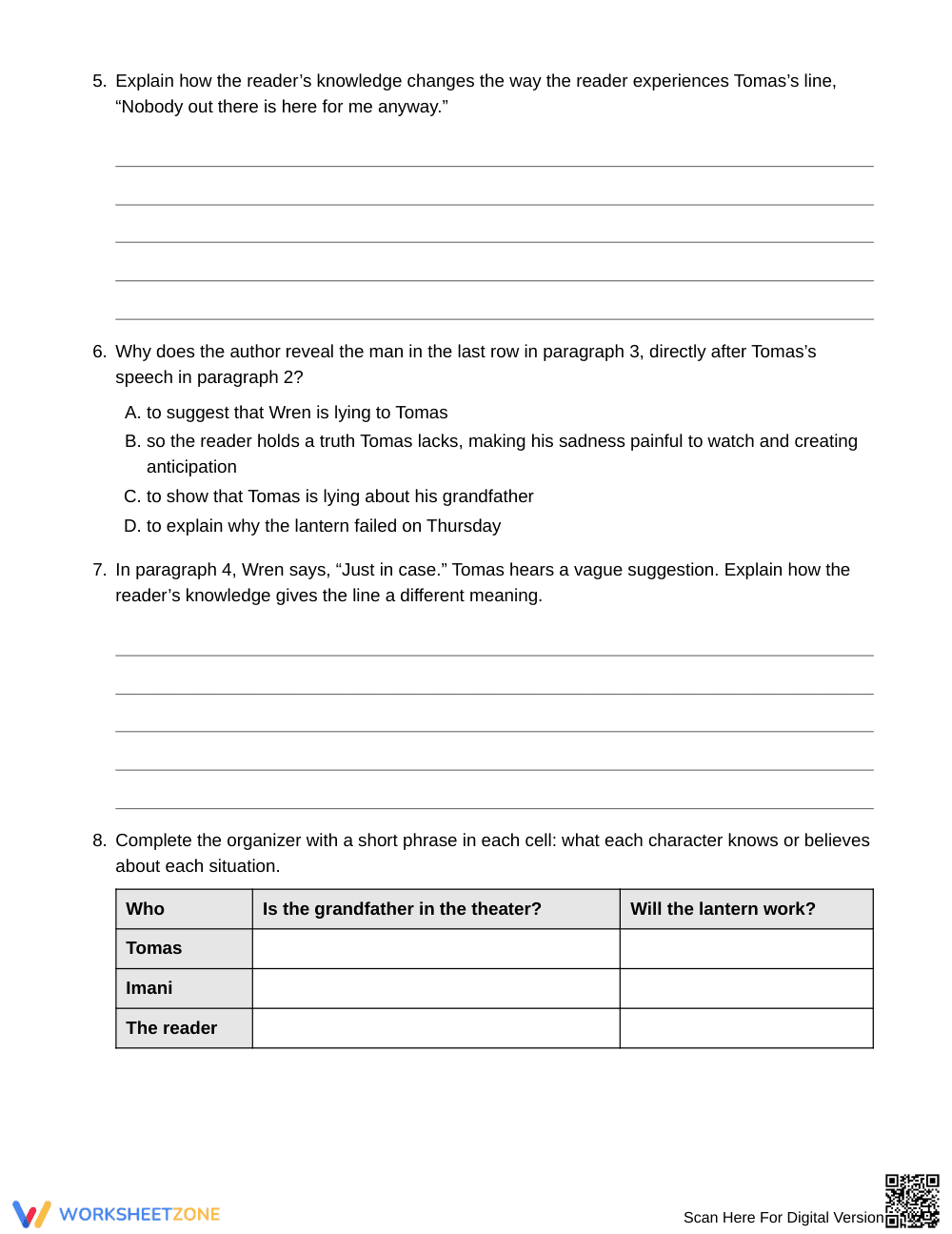 Printable Dramatic Irony Worksheet | Grade 8 ELA - Page 4