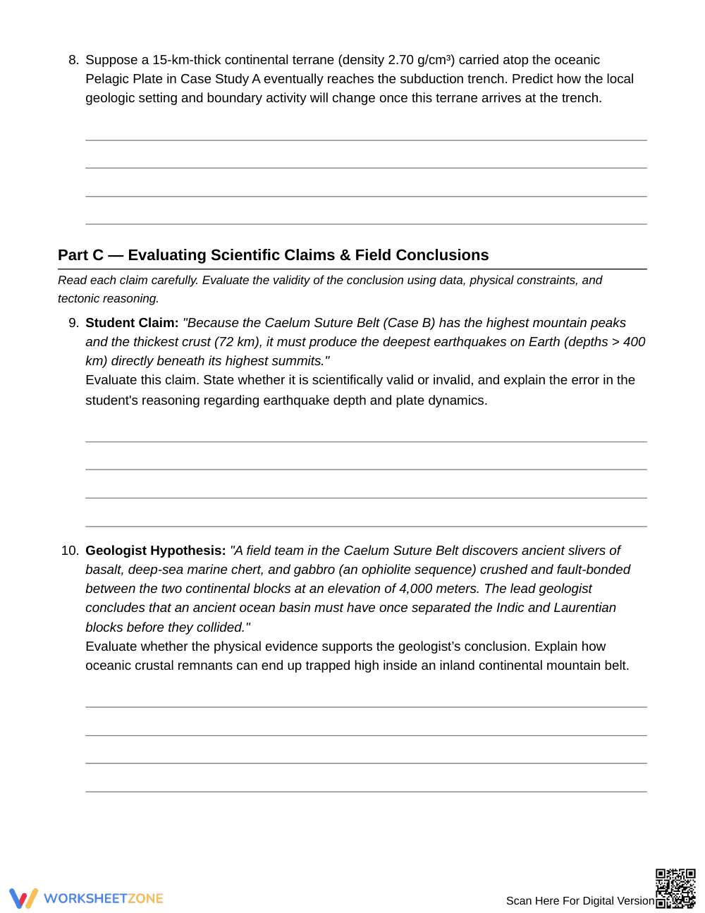 Complete Local Geologic Setting Worksheet | Grade 8 Science - Page 5