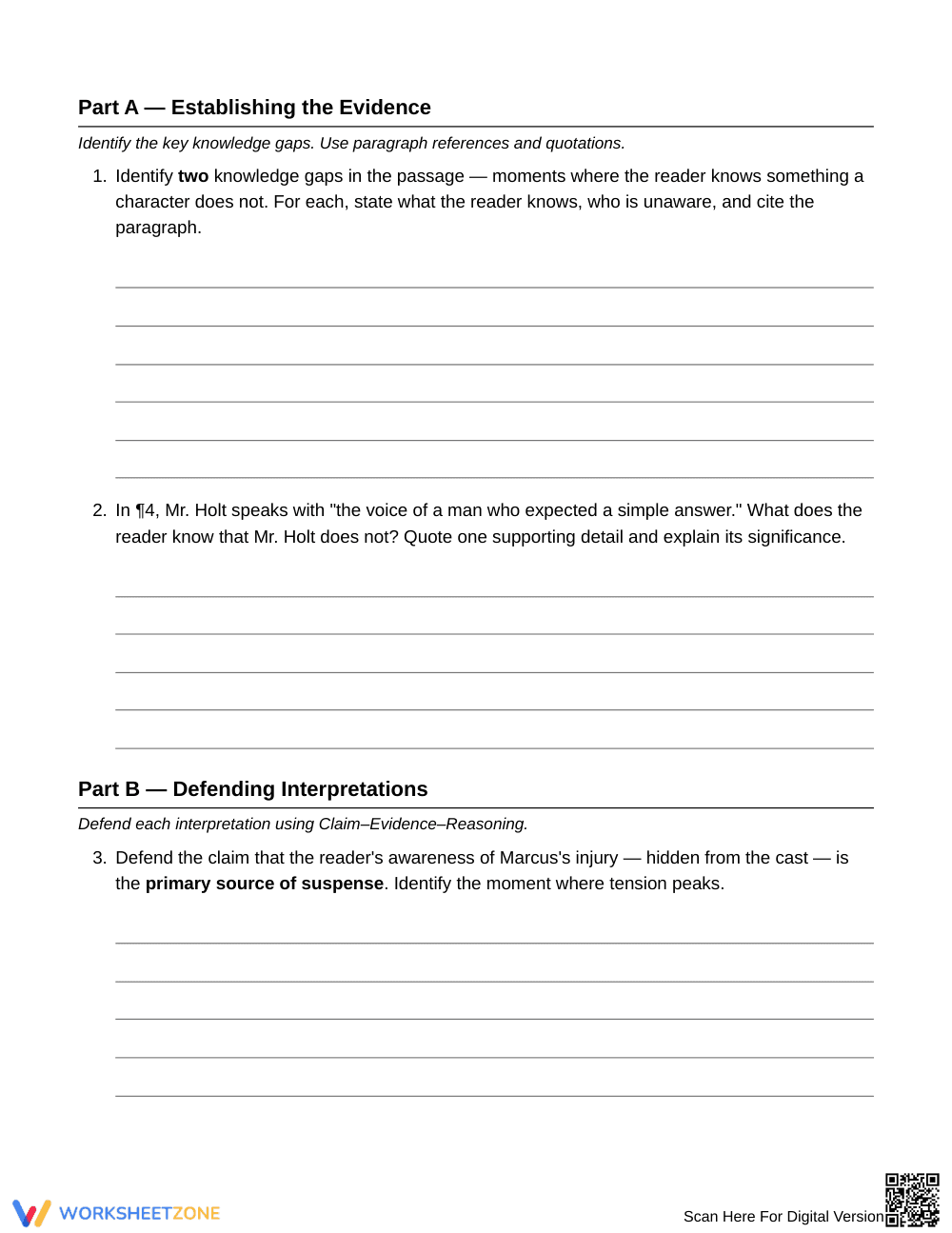 Essential Withholding Information Worksheet | Grade 8 ELA - Page 3