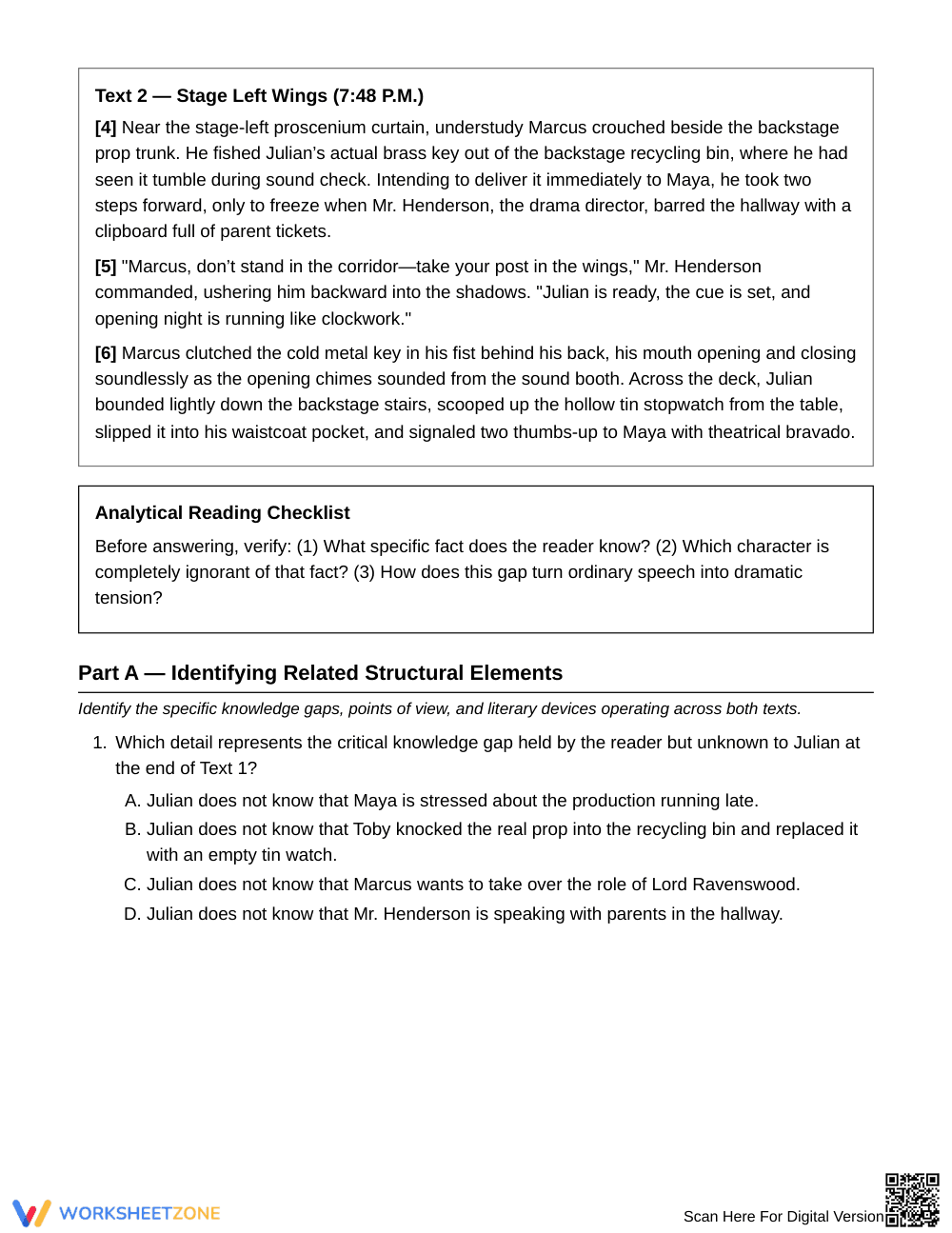 Complete Suspense & Irony Worksheet | Grade 8 ELA - Page 2