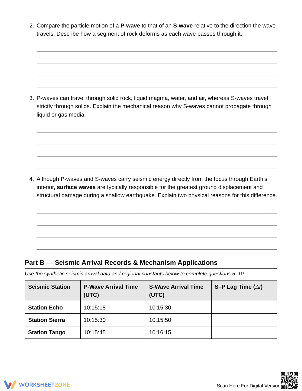 Essential Focus, Epicenter & Seismic Waves Worksheet - Page 2