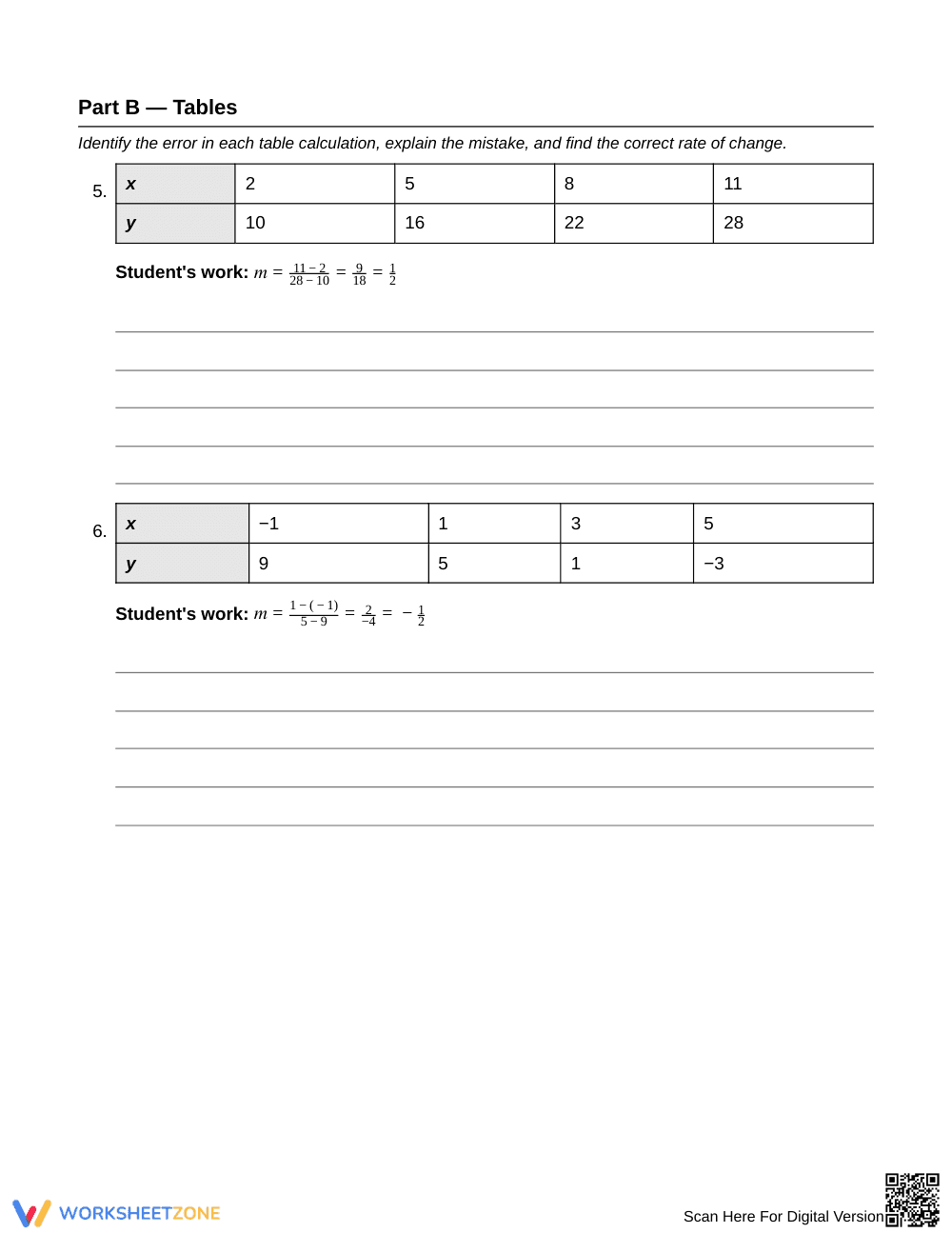 Essential Slope Error Analysis Worksheet | Grade 8 Math - Page 3