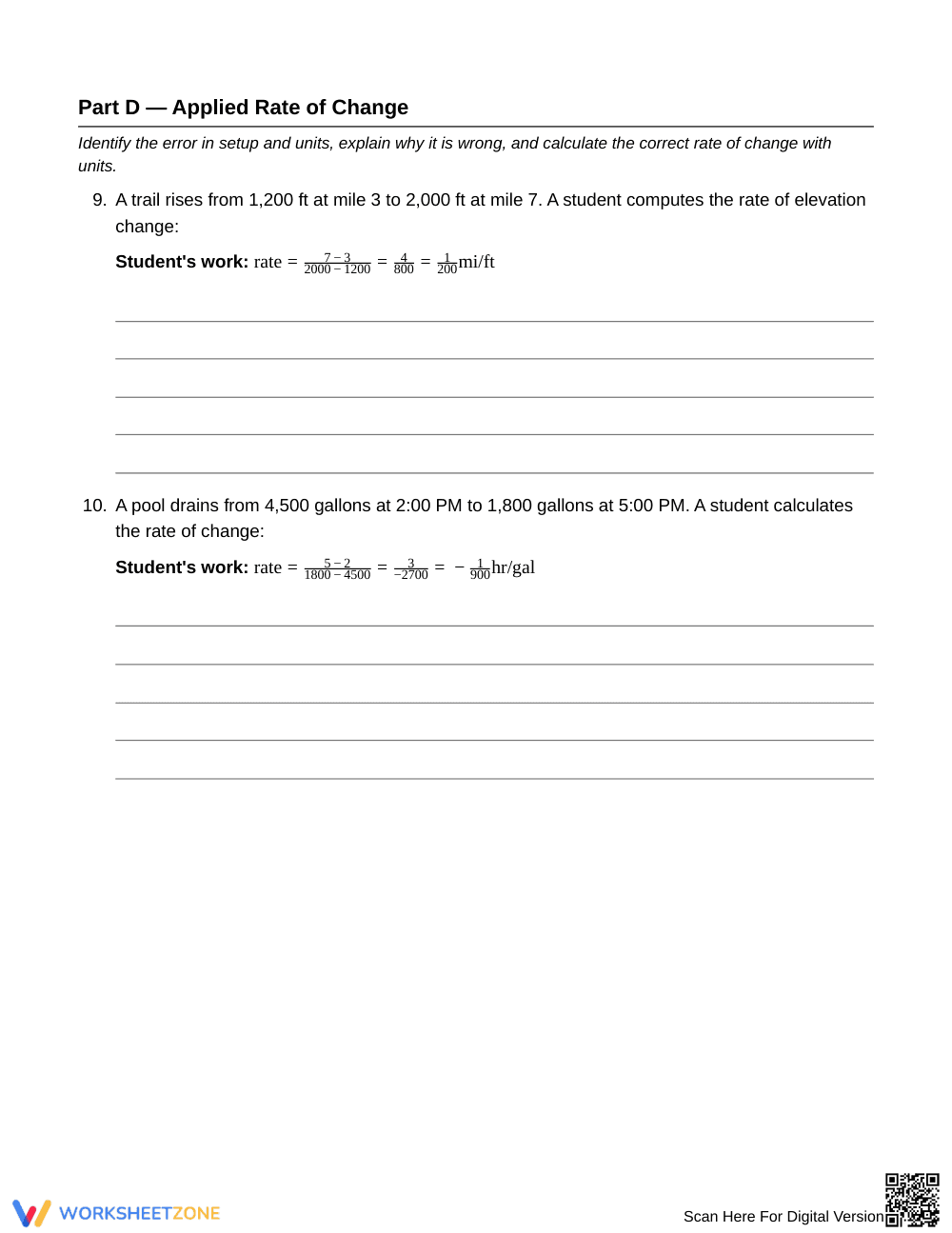 Essential Slope Error Analysis Worksheet | Grade 8 Math - Page 5
