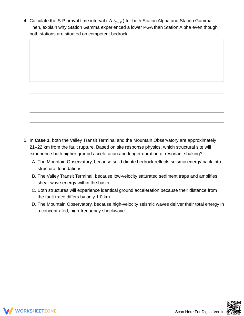 Complete Seismic Shaking Differences Worksheet | Grade 8 - Page 4