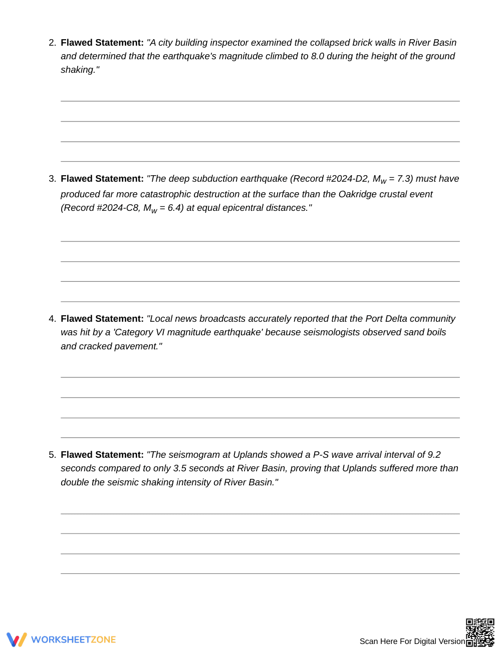 Essential Magnitude vs. Intensity Worksheet | Grade 8 - Page 4