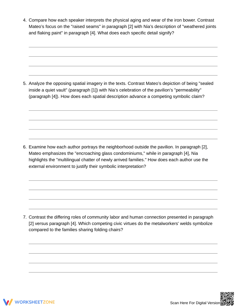 Essential Symbolic Interpretations Worksheet | Grade 8 ELA - Page 4