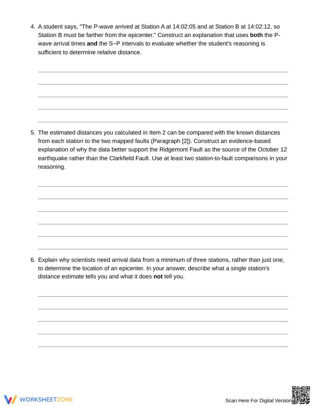 Essential Epicenter-Distance Inference Worksheet | Grade 8 - Page 4