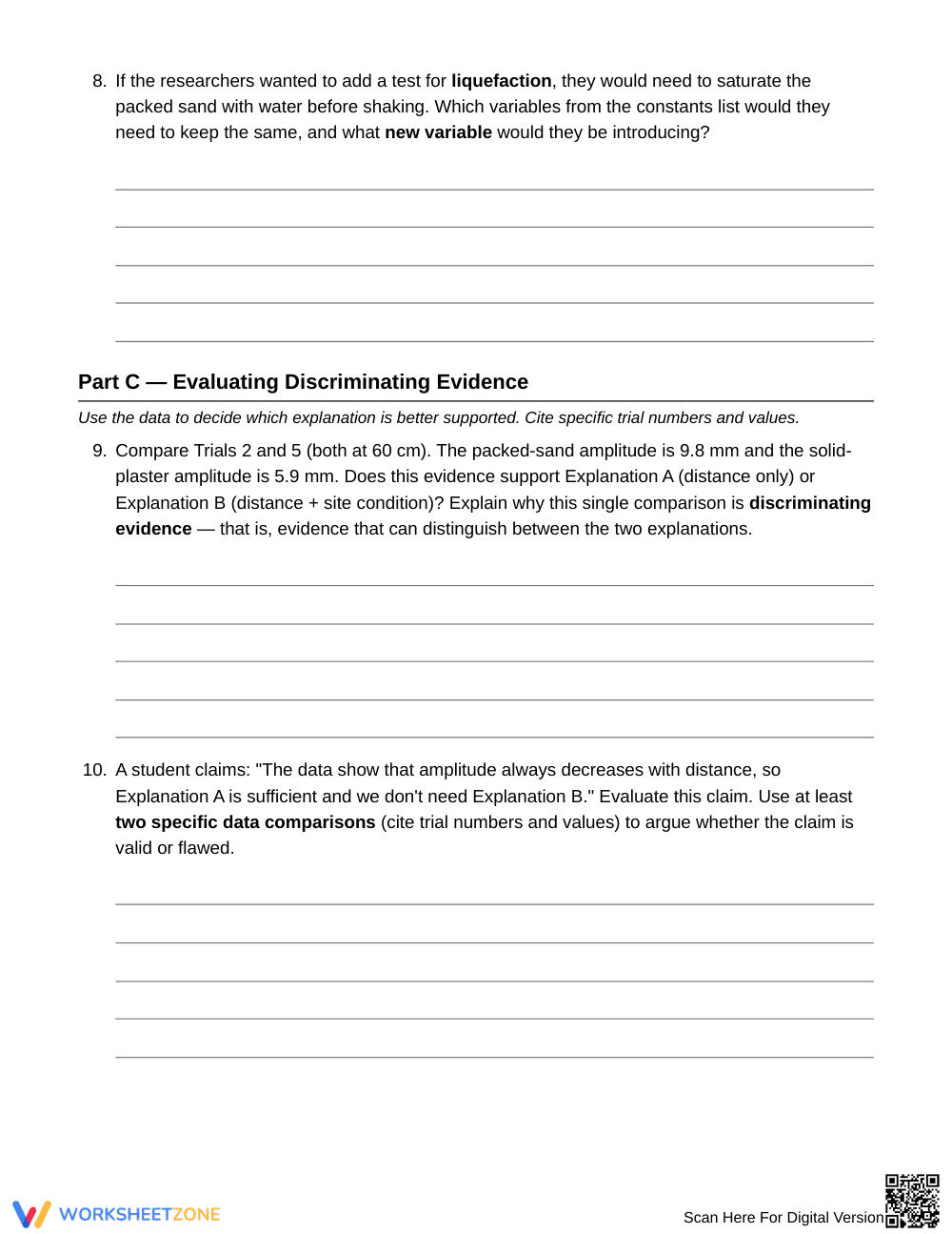 Complete Site Condition Models Worksheet | Grade 8 Science - Page 5