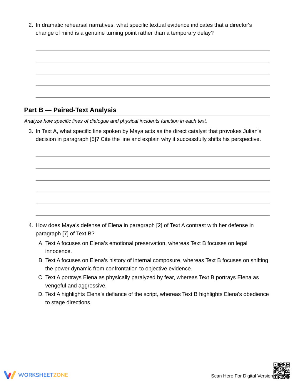 Complete Turning Incident Analysis Worksheet | Grade 8 ELA - Page 3