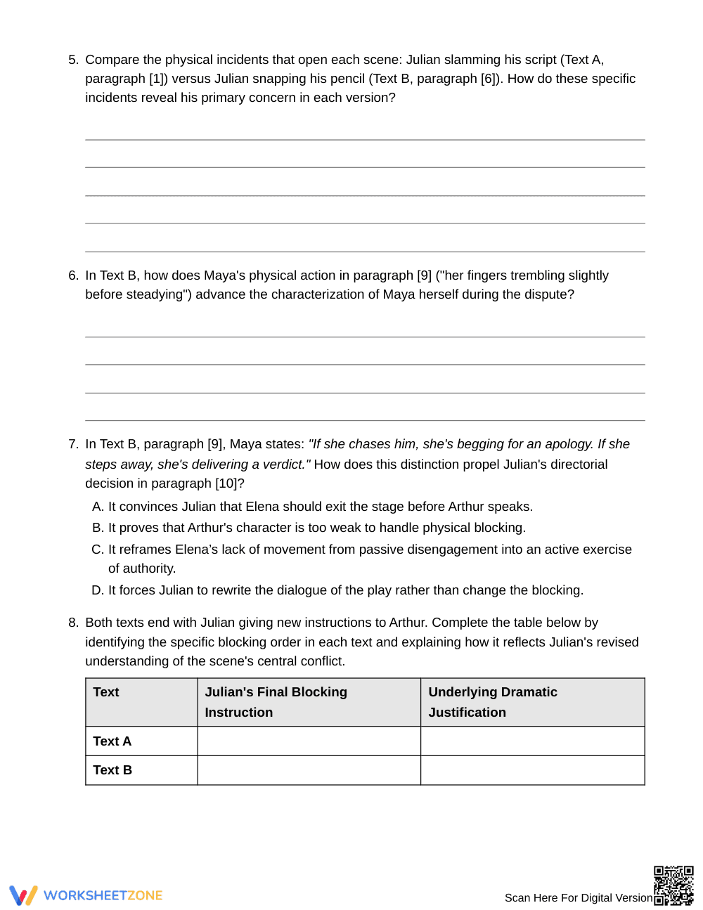 Complete Turning Incident Analysis Worksheet | Grade 8 ELA - Page 4