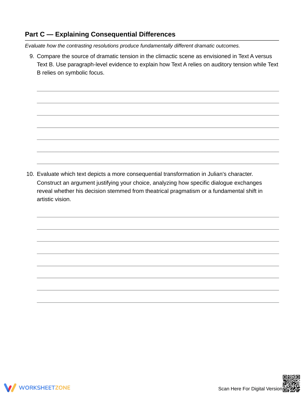 Complete Turning Incident Analysis Worksheet | Grade 8 ELA - Page 5