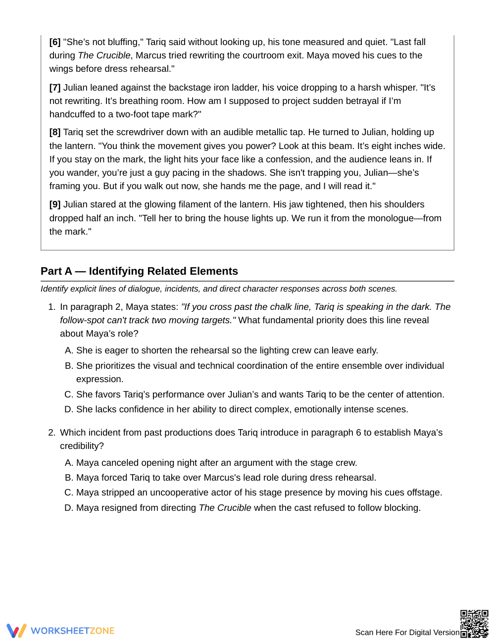 Complete Dialogue & Plot Conflict Worksheet | Grade 8 ELA - Page 2