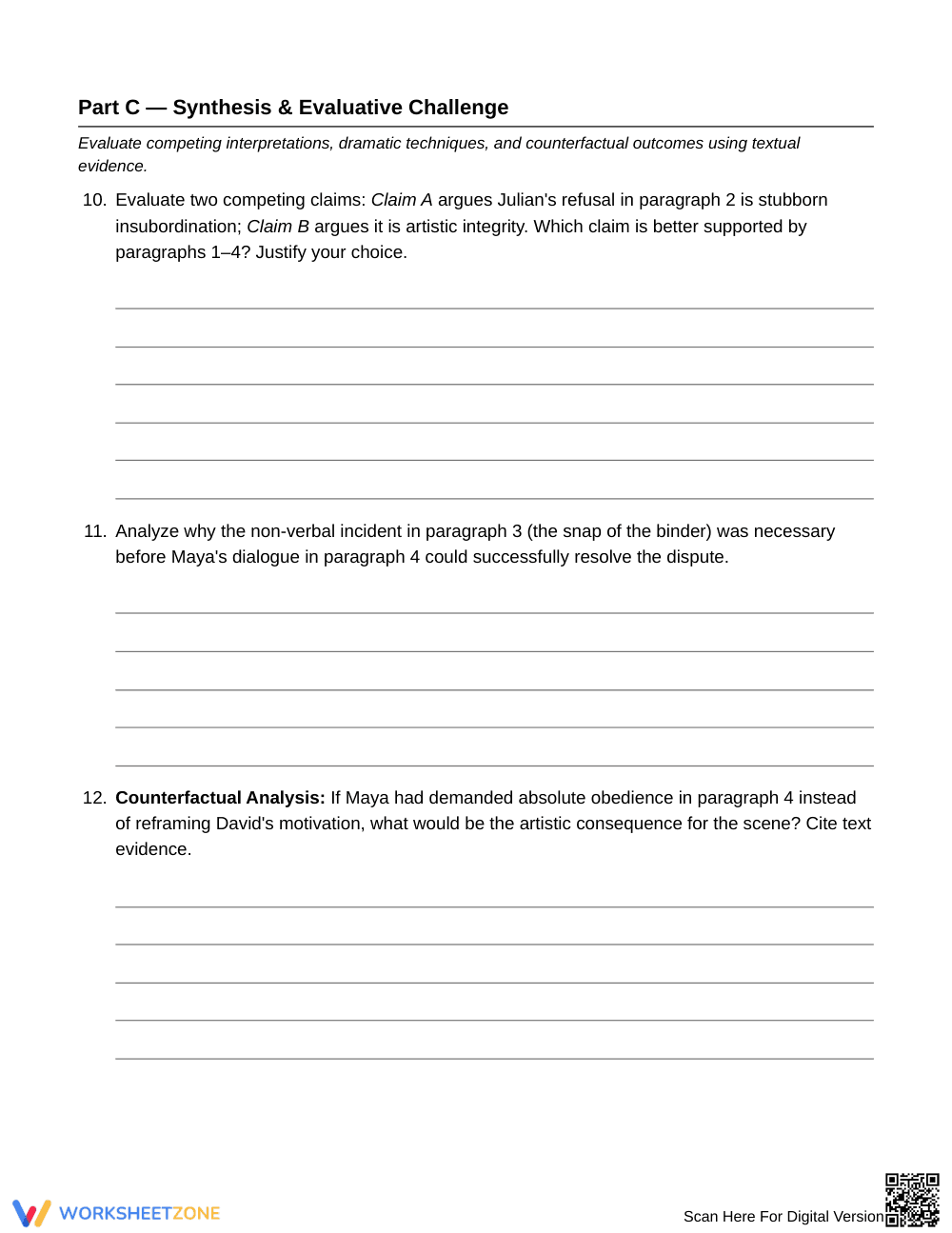 Essential Dialogue and Incident Worksheet | Grade 8 ELA - Page 5