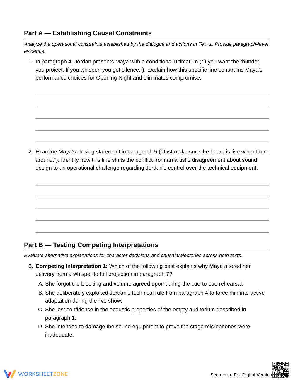 Essential Delayed Consequences Plot Worksheet | Grade 8 ELA - Page 3