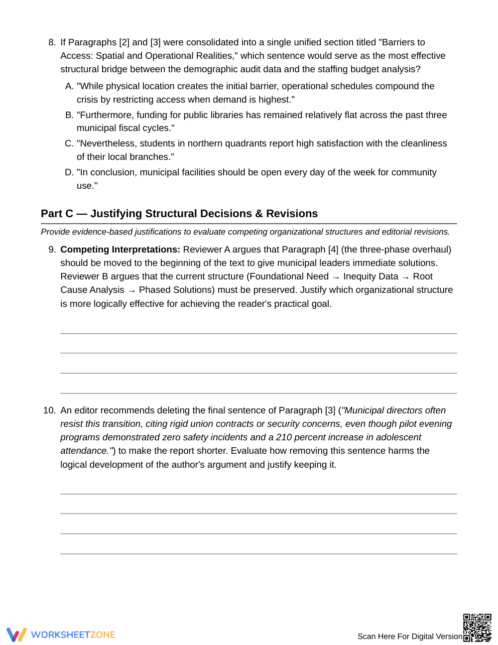 Complete Reorganizing Text Logic Worksheet | Grade 8 ELA - Page 5