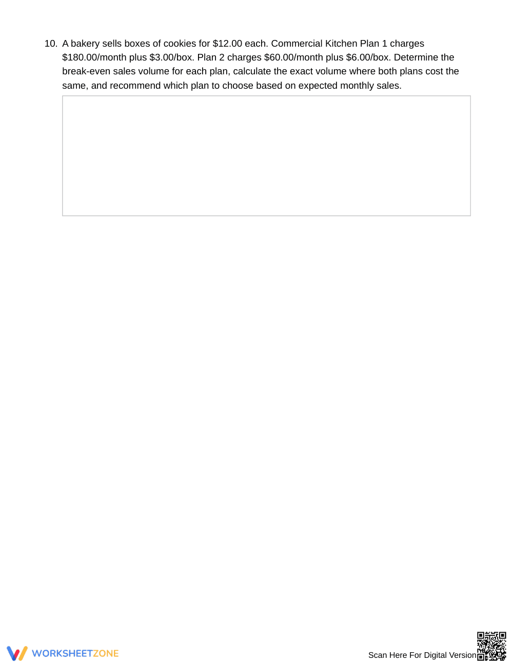 Complete Break-Even Systems Worksheet | Grade 8 Math - Page 5