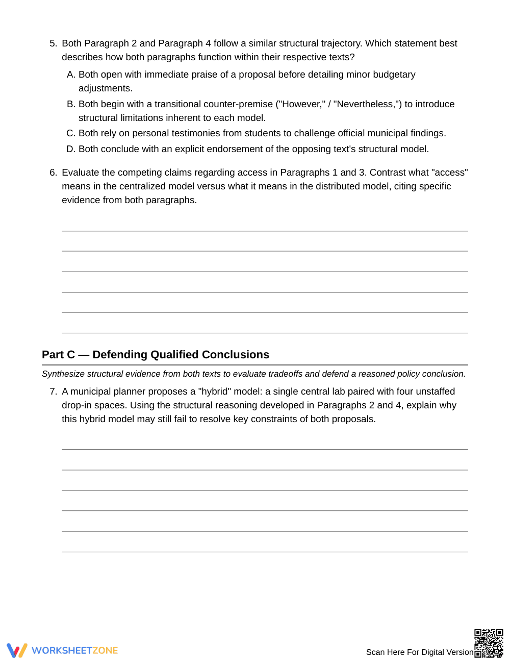 Complete Text Structure Tradeoffs Worksheet | Grade 8 ELA - Page 4