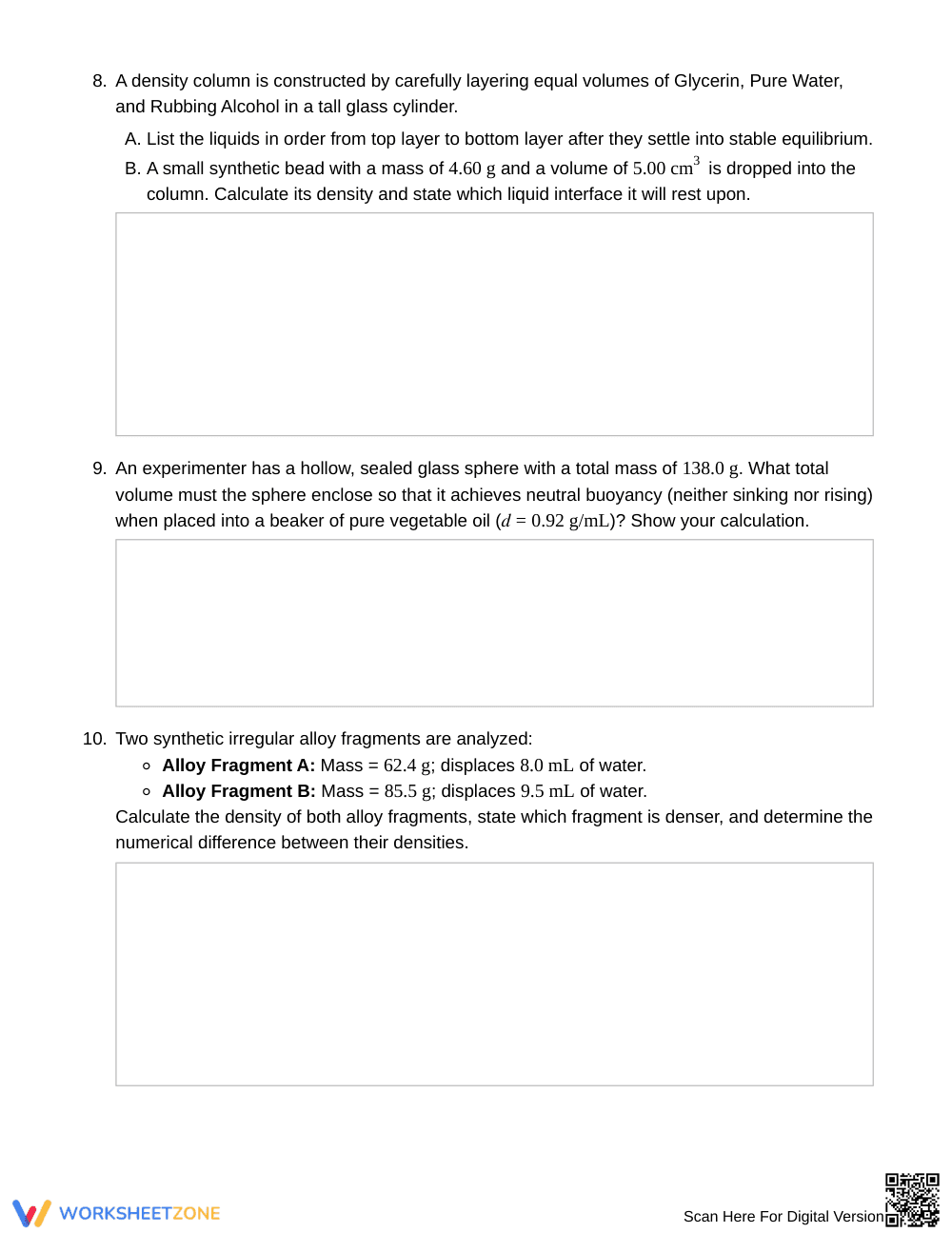 Essential Comparative Density Worksheet | Grade 8 Science - Page 4