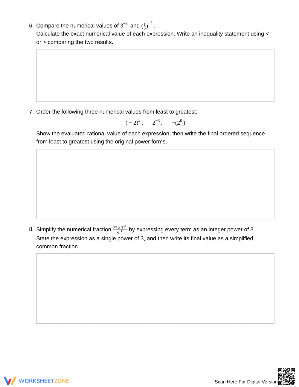 Complete Equivalent Power Forms Worksheet | Grade 8 Math - Page 3