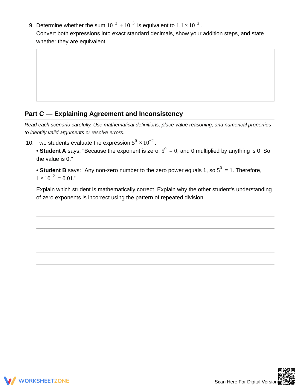 Complete Equivalent Power Forms Worksheet | Grade 8 Math - Page 4