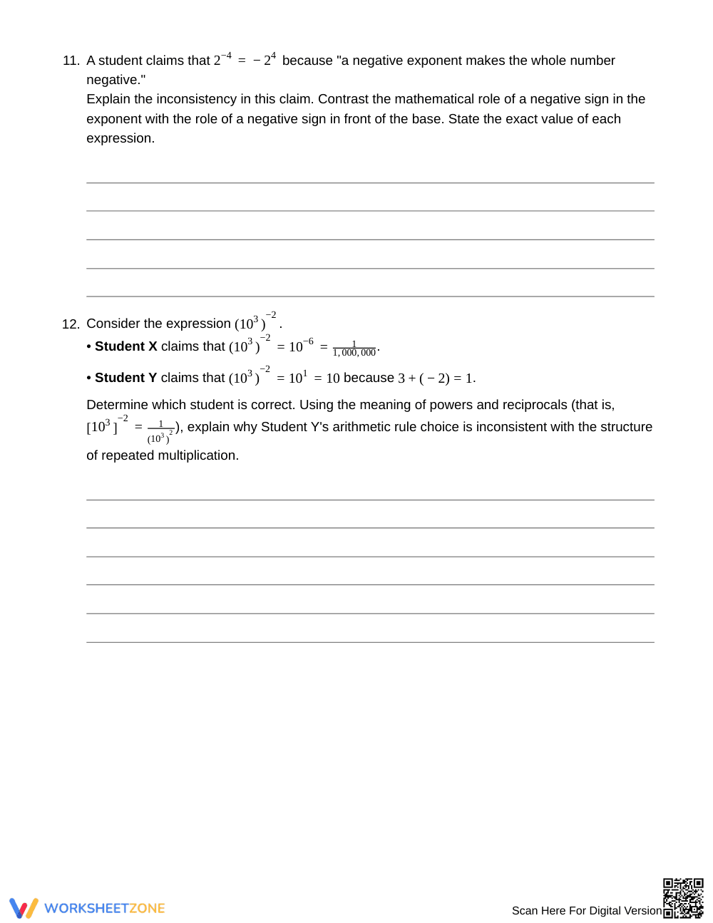 Complete Equivalent Power Forms Worksheet | Grade 8 Math - Page 5
