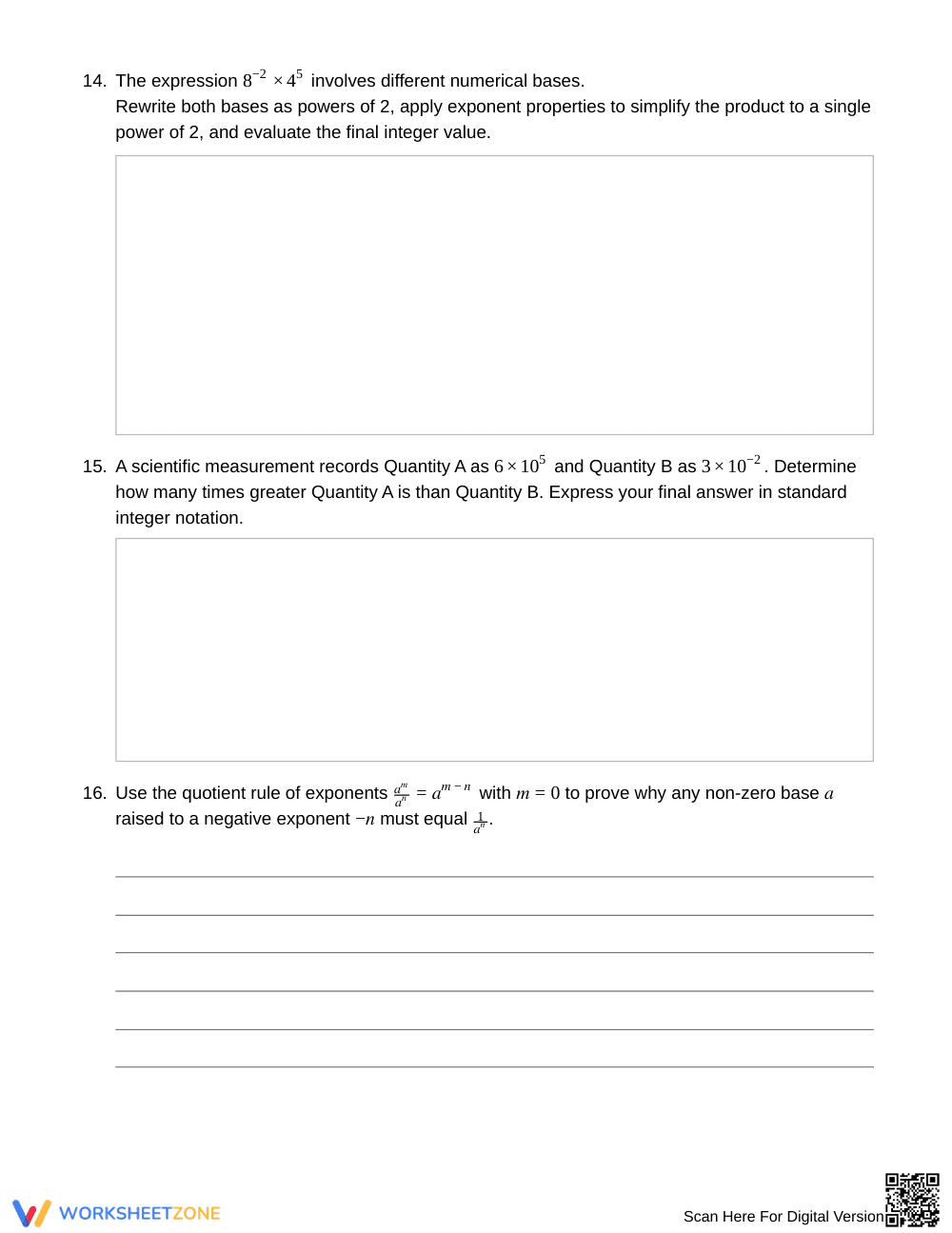 Complete Integer Exponents Worksheet | Grade 8 Math - Page 5