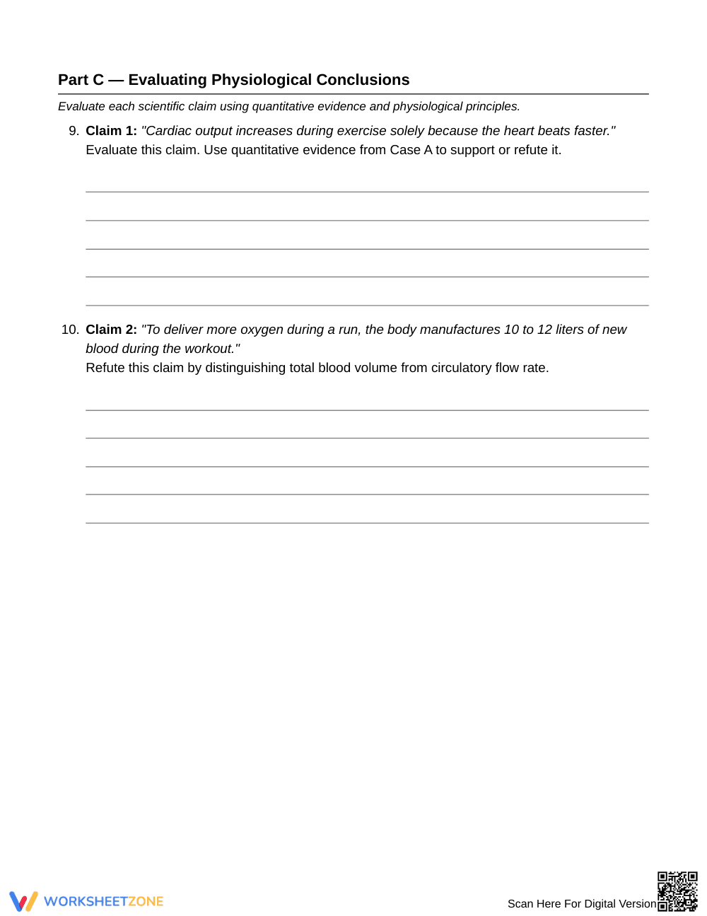 Essential Circulatory Demand Worksheet | Grade 8 Science - Page 5