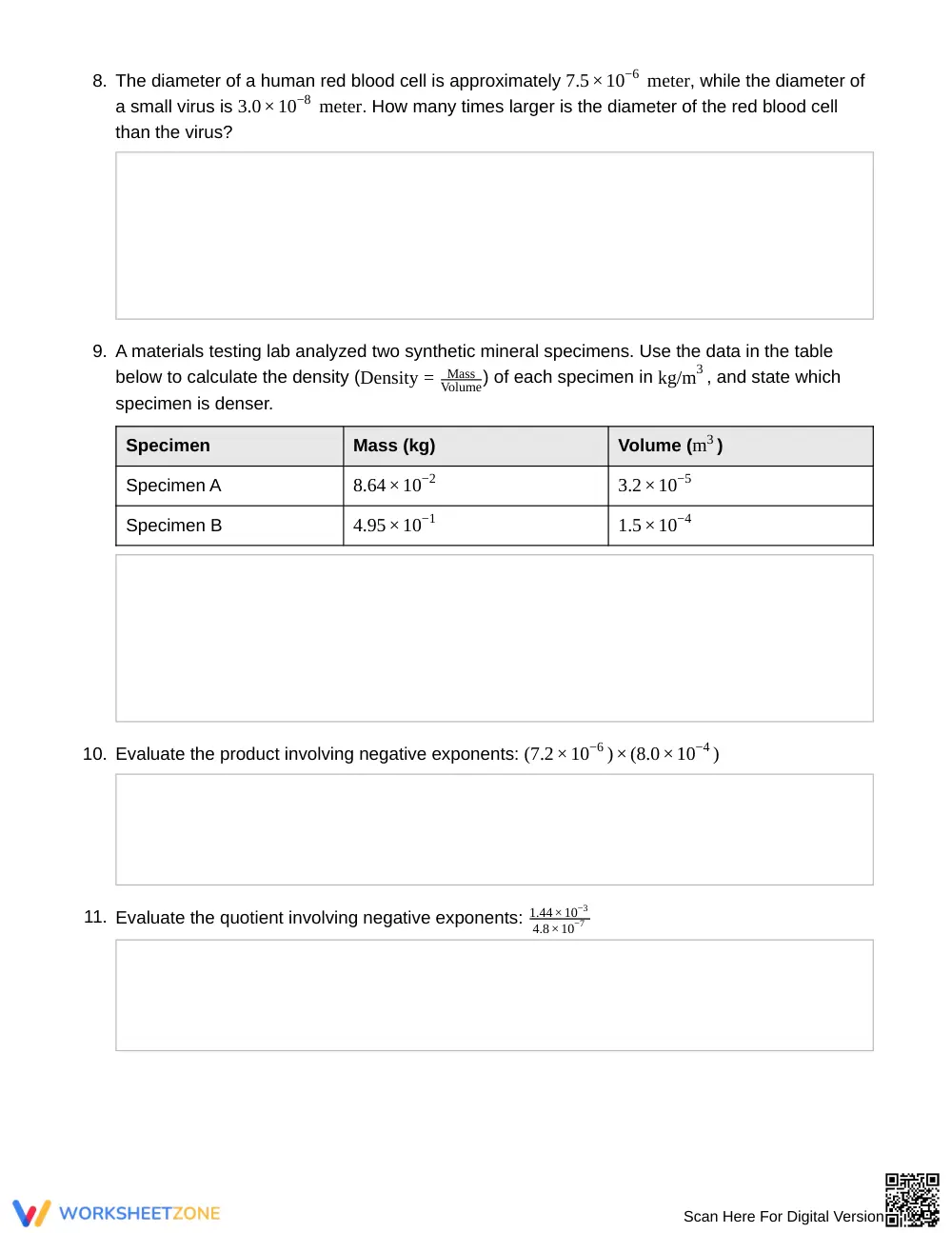 Free Scientific Notation Operations Worksheet | Grade 8 Math - Page 3