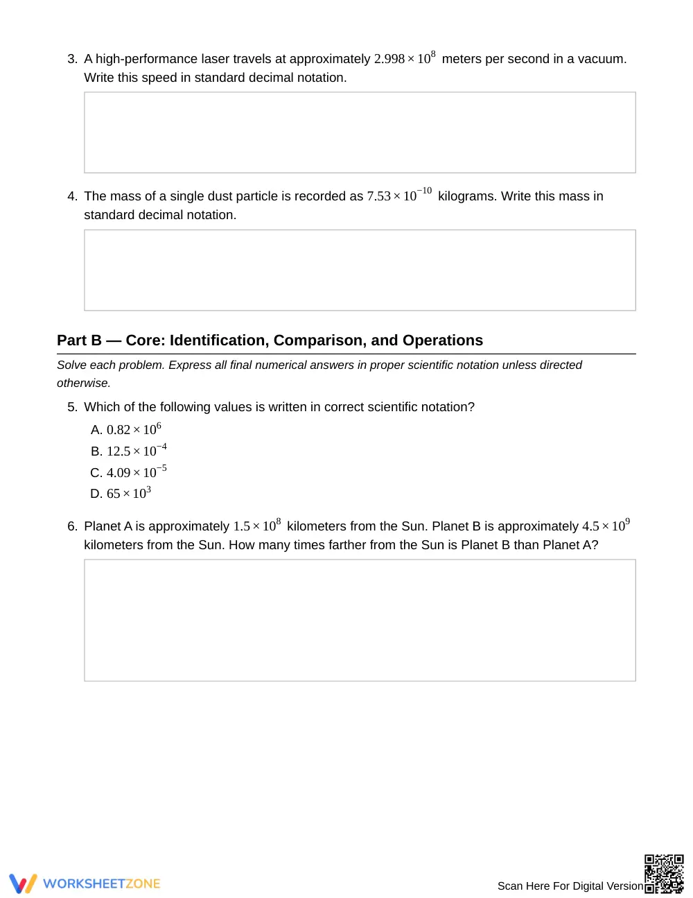 Essential Scientific Notation Worksheet | Grade 8 Math - Page 2
