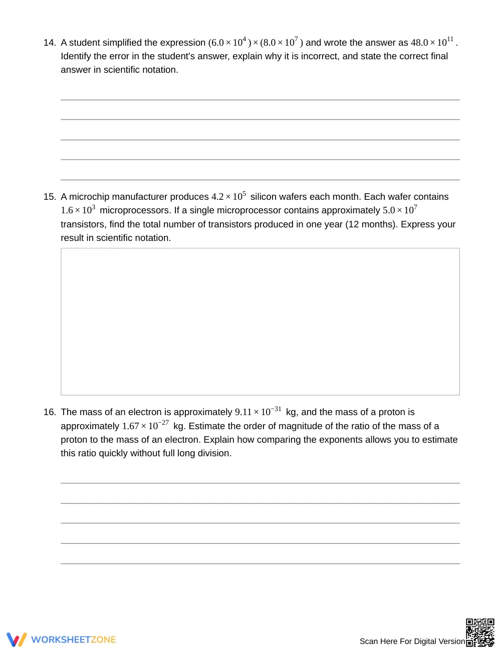 Essential Scientific Notation Worksheet | Grade 8 Math - Page 5