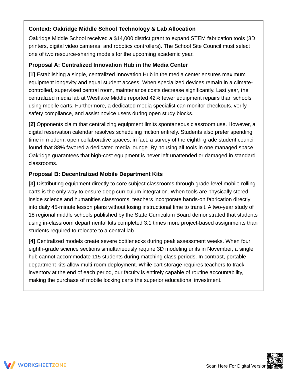 Essential Evaluating Proposals Worksheet | Grade 8 ELA - Page 2