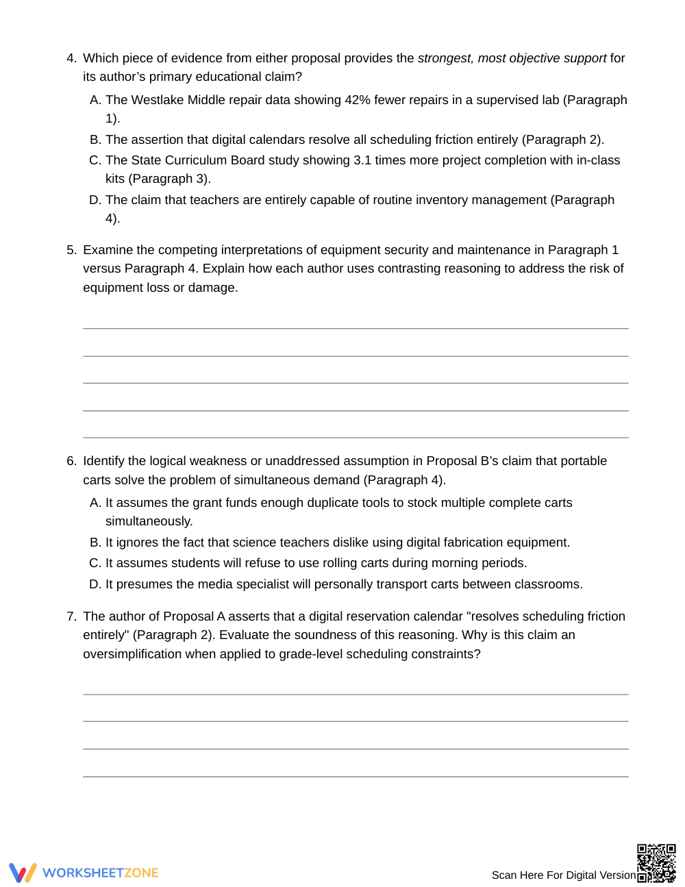 Essential Evaluating Proposals Worksheet | Grade 8 ELA - Page 4